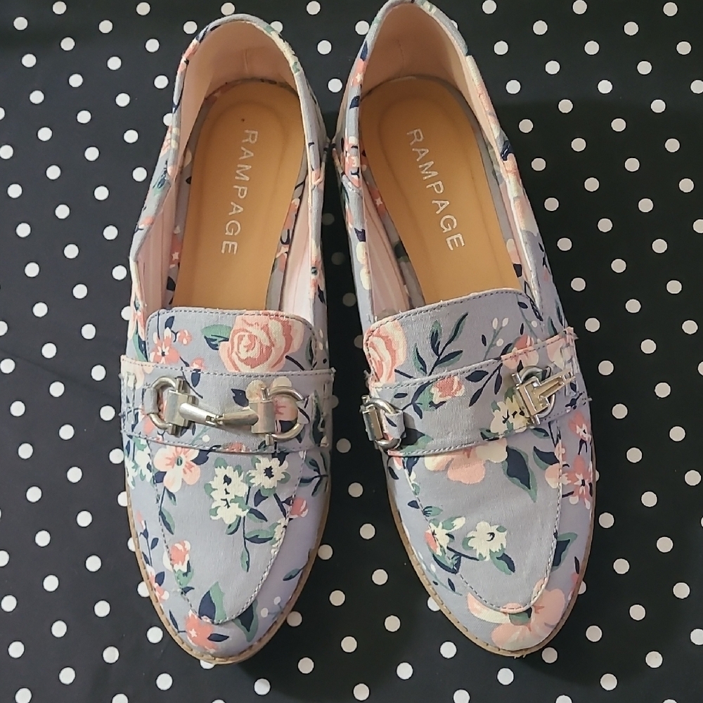 Rampage Floral Women's Loafers - Blue and Pink